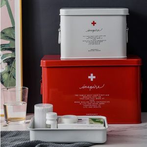 Metal Medicine Caixa de Emergência Portátil Kit de Emergência Grande Capacidade Multi-Camada De Armazenamento Caixa de Saúde Home Medicina Armário de Apoio 210331