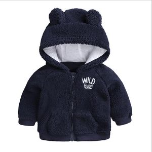 Winter Neugeborenen Jacken Infant Baby Jungen Mädchen Cartoon Ohr Mit Kapuze Pullover Tops Warme Kleidung Candy Farbe Mantel kinder kleidung