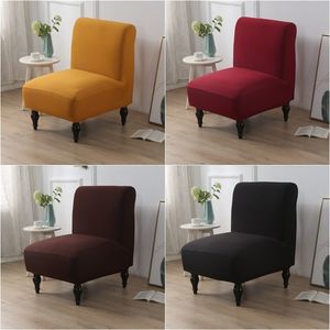 Solid Color Spandex Accent Armless Chair Cover Enstaka soffa Slipcovers Nordic Sträcka stolar s Elastic Couch Protector