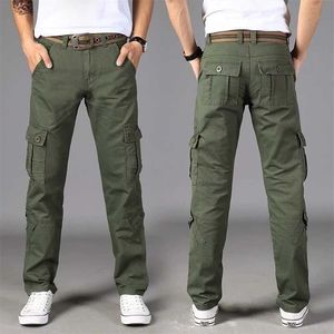 Pantaloni cargo da uomo da combattimento SWAT Pantaloni militari dell'esercito Cotone Molte tasche Pantaloni casual uomo elasticizzati flessibili 28-40 211201