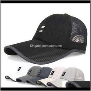 Top Kapaklar Şapka, Atkılar Eldiven Moda Aessories Damla Teslimat 2021 Yaz Mesh Beyzbol Şapkası Snapback Kamyon Şoförü Şapka Erkekler Için Siyah Baba Şapkalar WO