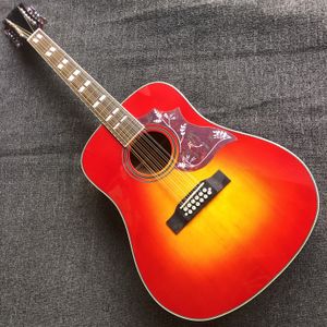 41 inches Humming Acoustic Guitar Cherry Sunburst Solida Spruce Top Folk Guitare Acoustique Rosewood Fretboard