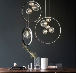 Modern Luxury Pendant Lamp Bar Coffee Shop Kitchen Lighting Clear Glass Bubble Designer Hanging Light Fixture G9 Sockets