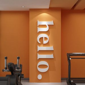 Wall Stickers Acrylic Material Gym Sports Hall Decoration Sticker Studio Slogan Painting 4 Colors Waterproof