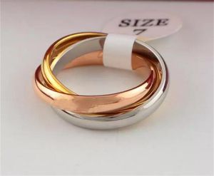 50 % Rabatt auf klassische Ringe mit drei Ringen für Männer und Frauen, Paare, modische Ringe im schlichten Stil mit drei Farben, Ringe aus Roségold, Spinnertoys