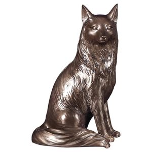 Wholesale fox statue for sale - Group buy MGTAmerican retro fox copper plated resin animal statue decoration office wine cabinet porch home office decoration crafts