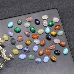 6*8mm Flat Back Assorted Loose stone Oval cab cabochons beads for jewelry making Healing Crystal wholesale