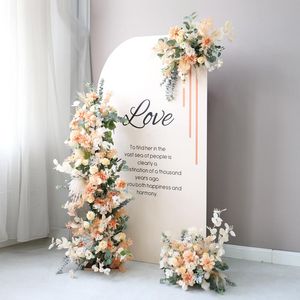 Decorative Flowers & Wreaths Champagne Powder Vintage Wedding Theme Floral Arrangement Arch Flower Stand Display Home Party Layout Backdrop