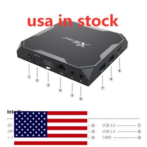 アメリカからの船スマートテレビボックスアンドロイド9.0 x96最大プラス4GB 64GB 32GB Amlogic S905X3クワッドコア5.8GHz WiFi 4K 60FPS