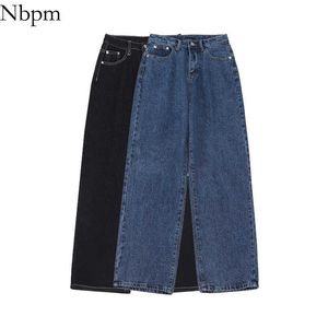 NBPM Moda Jeans Mulher Cintura Alta Calça Baggy Calças Baggy Calças Denim Boyfriend Jeans Para As Mulheres Streetwear 210529