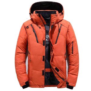 Doudoune Homme Winter White Duck Down Casaco Homens Com Capuz Parka Jaqueta Casacos Quentes Mens Windbreaker Engrossar Parkas Casaco Masculino Y1103