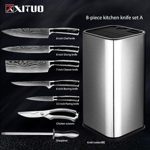 일본식 스테인레스 스틸 레이저 다마스커스 패턴 세트 샤이 토 주방 나이프 Santoku Cleaver 유틸리티 Gyuto Boning Knife Tools