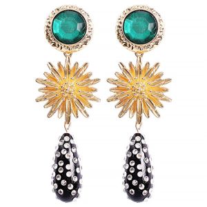 Alloy Simulated Diamond Earrings Drop shaped Flower Dangle & Chandelier Court style Jewelry E7072