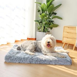 Kennels & Pens Plush Large Dog Bed Sleeping Mat Memory Foam Pet Orthopedic Washable Cushion Anti-Slip Matteress For Cats Dogs Supplies