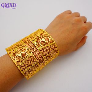 Bangle Luxury 24K Bangles & Bracelet Ethiopian Gold Color For Women Bijoux Femme African Middle East Dubai Jewelry