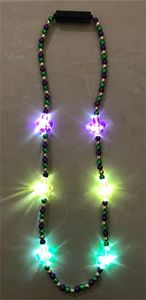 Collana di perline placcate a LED 2 stili Collane con ciondolo incandescente lampeggiante Giocattoli Regali di favore per feste di Natale