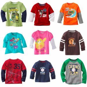 Primavera Autunno Abbigliamento per bambini 100% cotone Ragazzi T-shirt Manica lunga Ragazza Tee Shirts Morbido e confortevole Baby Boy Top tshirt 210413