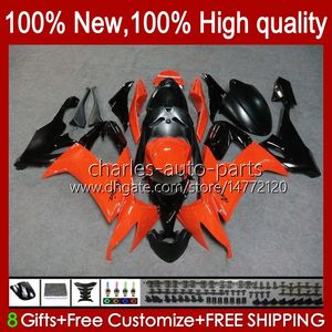 Motorcykel Fairings för Kawasaki Ninja ZX 10R ZX10 10 R 1000 CC ZX10R 08 09 10 Body 56No.45 Svart Orange 1000cc ZX1000C ZX-10R 2008 2009 2010 ZX1000 08-10 Bodywork Kit