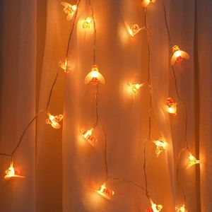 Decorazione per feste Alimentato tramite USB Cute Honey Bee Led String Fairy Light 20LED Outdoor Garden Fence Patio Christmas Garland Lights