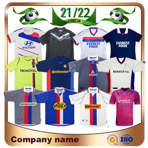 00 01 02 Retro Olympique Lyonnais Lyon Soccer Jerseys 10 11 12 13 21 22 Govou Memphis Pjanic Benzema Juninho Football Shirt Uniform