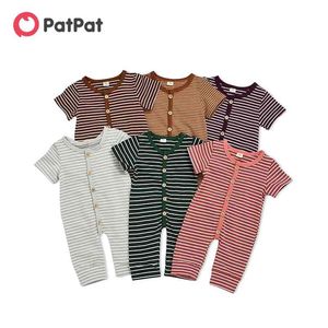 Baby Boy Stripe Short-sleeve Jumpsuit 210528