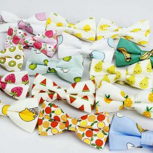 Brand Men Bow Tie Sweet Fruits Print Cotton Bowtie for Man Casual Gravata Borboleta Butterfly Cute Neck Ties Yellow