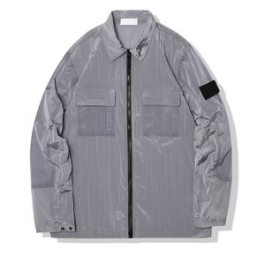 Jaquetas masculinas de marca de náilon de metal Casaco de verão leve e fino estilo casal Lazer ao ar livre ferramentas de manga longa Outerwear