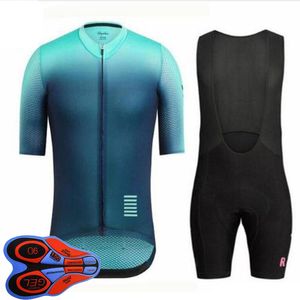 RAPHA Team 2021 Maglia da ciclismo estiva da uomo Set Uniforme da bicicletta Quick Dry Abbigliamento da mountain bike Camicie da bici a maniche corte Pantaloncini con bretelle tuta Ropa Ciclismo S21040628