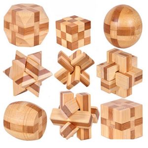 2021 Novo Design IQ Teaser Cérebro Kong Ming Lock 3D Wooden Interlocking Burr Puzzles Jogo Toy para Adultos Kids