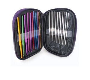 Household Sundries 100set Practical 22 Pc Set Multi Stainless Steel Needles Crochet Hooks Set Knitting Needle Tools With Case