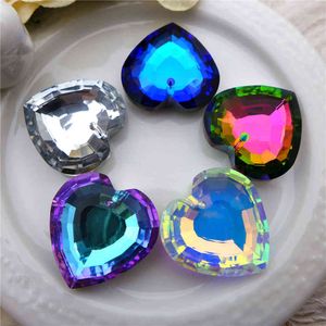 22mm Österreich Glas Form Perlen Strass Kristall Facettierte Herz Anhänger Tropfen Schmuck Machen Halskette Ohrringe DIY