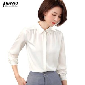 Professional White Shirt Women Design High End Long Sleeve Fashion Chiffon Blouses Office Ladies Formal Work Tops Black 210604