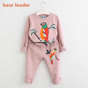 Bear Leader Set di abbigliamento per ragazze Abbigliamento per ragazze T-shirt a maniche lunghe + Pantaloni 2 pezzi per set di abbigliamento per bambini Abbigliamento per bambini 210708