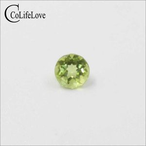 100% naturlig 5 mm rund briljant snitt peridot lös ädelsten för smycken tillverkare 3 stycken en förpackning peridot ädelsten h1015