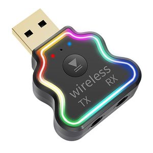 Wholesale usb bluetooth audio transmitter for sale - Group buy 3 IN RGB light Bluetooth Audio Receiver Transmitter MM AUX Jack USB Wireless Music Adapter For Computer Car