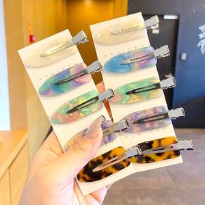 Simple Leopard Seamless HairClip Women Acetate Sheet No Bend Bangs Clip Hairpins Hair Styling Tool