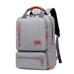 Fashion Men Casual Computer Backpack Light 15.6 inch Laptop Lady Anti-theft Travel Backpack Gray Student School Bag 210929