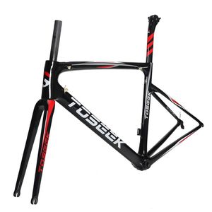 Fahrradrahmen TOSEEK Carbon Road Frame 700C 44/49/52/54/56/58 mm Triathlon mit Gabel- und Sattelstützenteilen