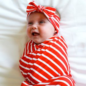 Yenidoğan Bebek Kundak Battaniye Ile Ilmek Bantlar Bebek Bebek Kırmızı Şerit Swaddling Wrap Fotoğraf Sahne 2 adet Set Fotoğraf Sahne BHB28