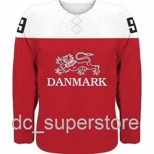 Custom Sewing New 2021 Team Danmark Danmark Hockey Jersey Nielsen Boedker Hardt IIHF Mens Hockey Jersey XS-6XL