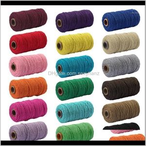 Yarn M Natural Rame Cotton Cord Twisted String Rope For Diy Crafts Knitting Plant Hangers Wall Hanging Tapestry1 K1Oxh F7Lze