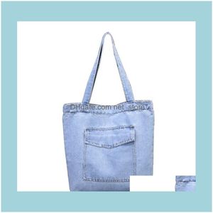 الأشياء الرياضية في الهواء الطلق أكياس Lage Aessoriesstuff Sacks Women Denim Jean Art Shopping Mummy Blues Totes حقائب إسقاط التسليم 2021 L.