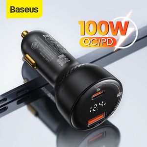 Baseus 100W Car Quick Charge QC 4.0 3.0 PD Fast Charging USB Type C Phone Charger For iPhone 12 11 Xiaomi Macbook Laptop