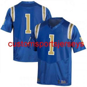 Szyte męskie kobiety młodzieżowe # 1 UCLA Bruins Blue NCAA Jersey piłkarski Niestandardowy Numer nazwy XS-5XL 6XL