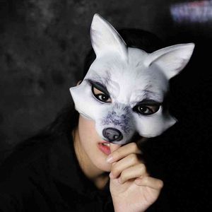 Adulto Cosplay 3D Animal Pu Foam Fox Deer Mulheres Homens Carnaval Party Club Play Máscara