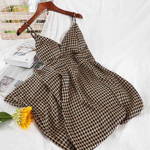 Elegancka Seksowna Sukienka Kobieta Lato Moda Houndstooth Długa Dolna Sukienka Dla Kobiet Damska Dress Party Dress Kobiety Odzież 210514