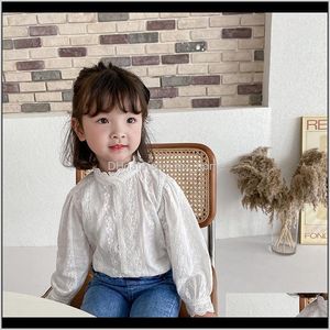 Baby Clothing Baby Kids Maternity Drop Delivery 2021 Spring Autumn Girls Fashion Temperament Lace White Shirts Korean Style Standup Collar Ch
