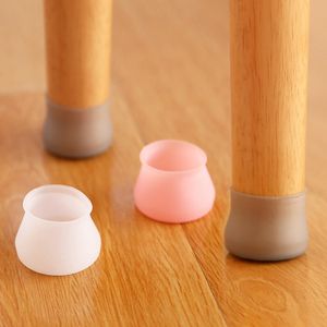 Piedini silenziosi Protezioni per pavimenti in silicone per gambe di sedia Accessori per mobili Sedie antiscivolo in legno bianco traslucido