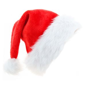 Christmas Hat Gruby Pluszowe Rok Dekoracje Dekoracje zarówno dla dorosłych, jak i dzieci Santa Claus Prezent Czerwone Ciepłe Miękkie Mężczyźni Kobiety Dress