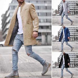 ZOGAA Brand Mens Winter Long Trench Coat 4 Colors Causal Slim Fit Mens Coats and Jackets Windbreaker Overcoat Plus Size S-3XL 211011